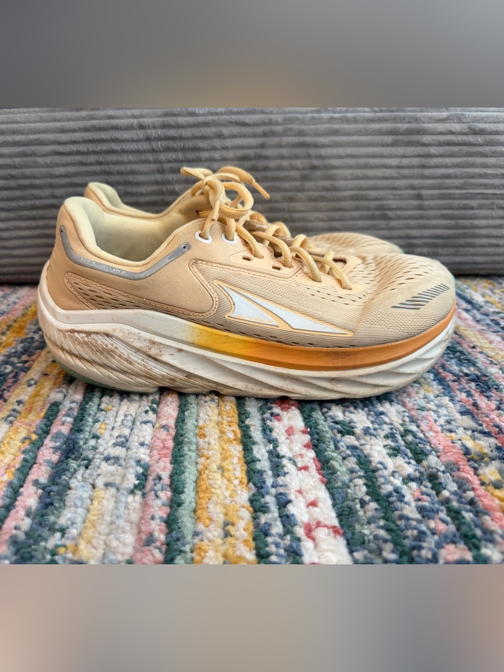Altra Via Olympus Women's Athletic Shoes in Beige with White Soles - Picture 4 of 8